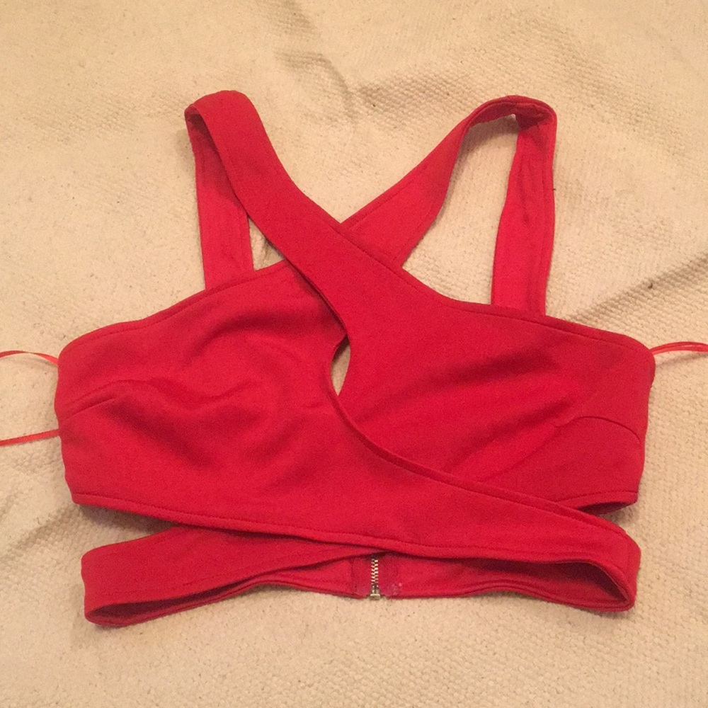 Red Strappy Crop Top